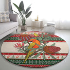 Aussie Sun Parakeet Christmas Round Carpet Festive Knitted Pattern Inspired