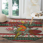 Aussie Sun Parakeet Christmas Round Carpet Festive Knitted Pattern Inspired