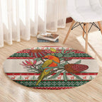 Aussie Sun Parakeet Christmas Round Carpet Festive Knitted Pattern Inspired