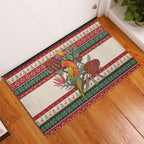 Aussie Sun Parakeet Christmas Rubber Doormat Festive Knitted Pattern Inspired