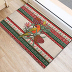 Aussie Sun Parakeet Christmas Rubber Doormat Festive Knitted Pattern Inspired