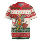 Aussie Sun Parakeet Christmas Rugby Jersey Festive Knitted Pattern Inspired