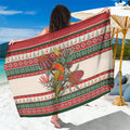 Aussie Sun Parakeet Christmas Sarong Festive Knitted Pattern Inspired