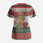Aussie Sun Parakeet Christmas Scrub Top Festive Knitted Pattern Inspired