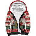Aussie Sun Parakeet Christmas Sherpa Hoodie Festive Knitted Pattern Inspired