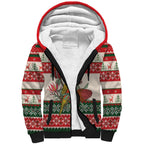 Aussie Sun Parakeet Christmas Sherpa Hoodie Festive Knitted Pattern Inspired