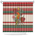 Aussie Sun Parakeet Christmas Shower Curtain Festive Knitted Pattern Inspired