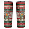 Aussie Sun Parakeet Christmas Skinny Tumbler Festive Knitted Pattern Inspired