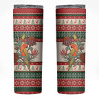 Aussie Sun Parakeet Christmas Skinny Tumbler Festive Knitted Pattern Inspired