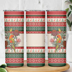 Aussie Sun Parakeet Christmas Skinny Tumbler Festive Knitted Pattern Inspired