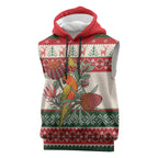 Aussie Sun Parakeet Christmas Sleeveless Hoodie Festive Knitted Pattern Inspired