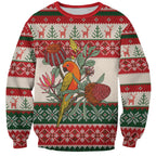 Aussie Sun Parakeet Christmas Sweatshirt Festive Knitted Pattern Inspired