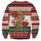 Aussie Sun Parakeet Christmas Sweatshirt Festive Knitted Pattern Inspired