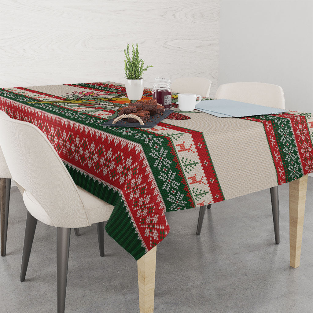 Aussie Sun Parakeet Christmas Tablecloth Festive Knitted Pattern Inspired