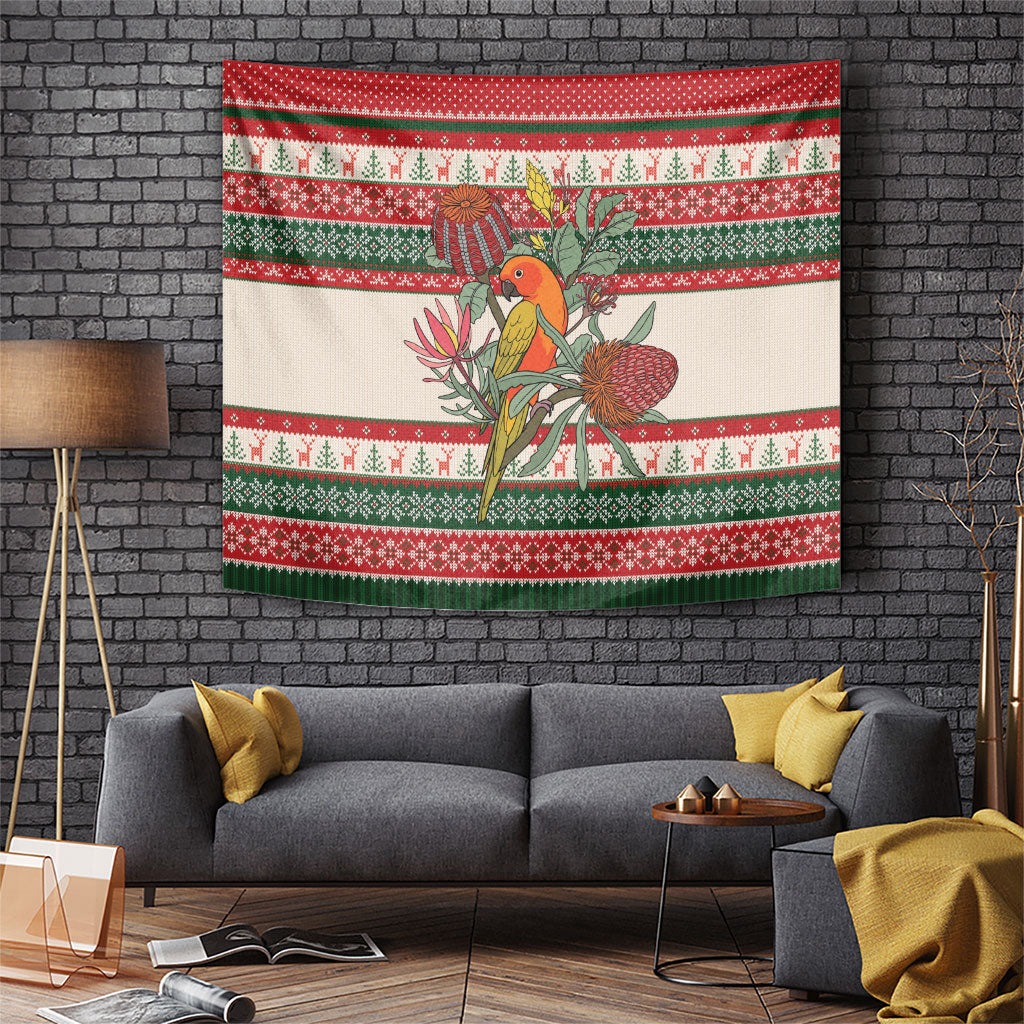 Aussie Sun Parakeet Christmas Tapestry Festive Knitted Pattern Inspired