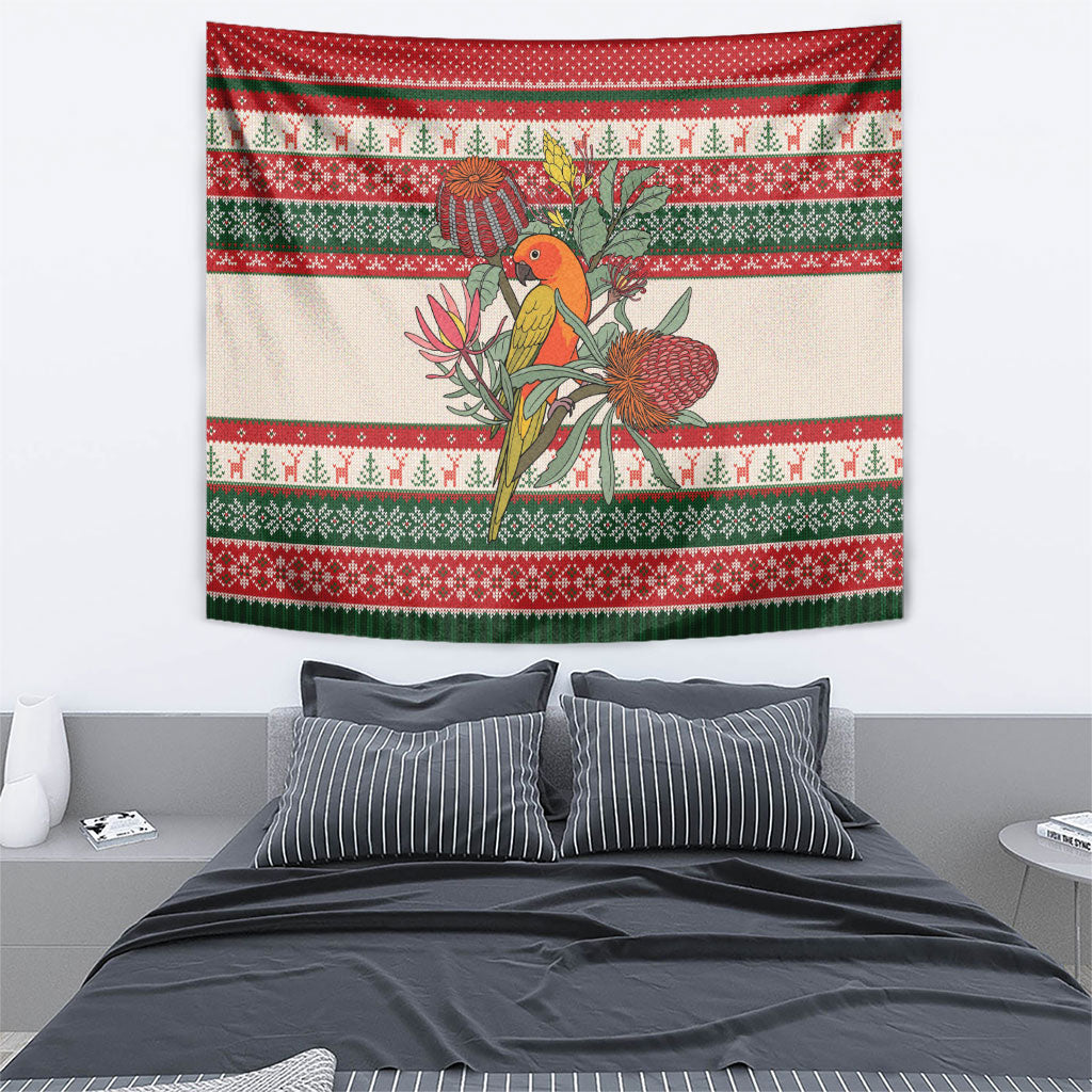 Aussie Sun Parakeet Christmas Tapestry Festive Knitted Pattern Inspired