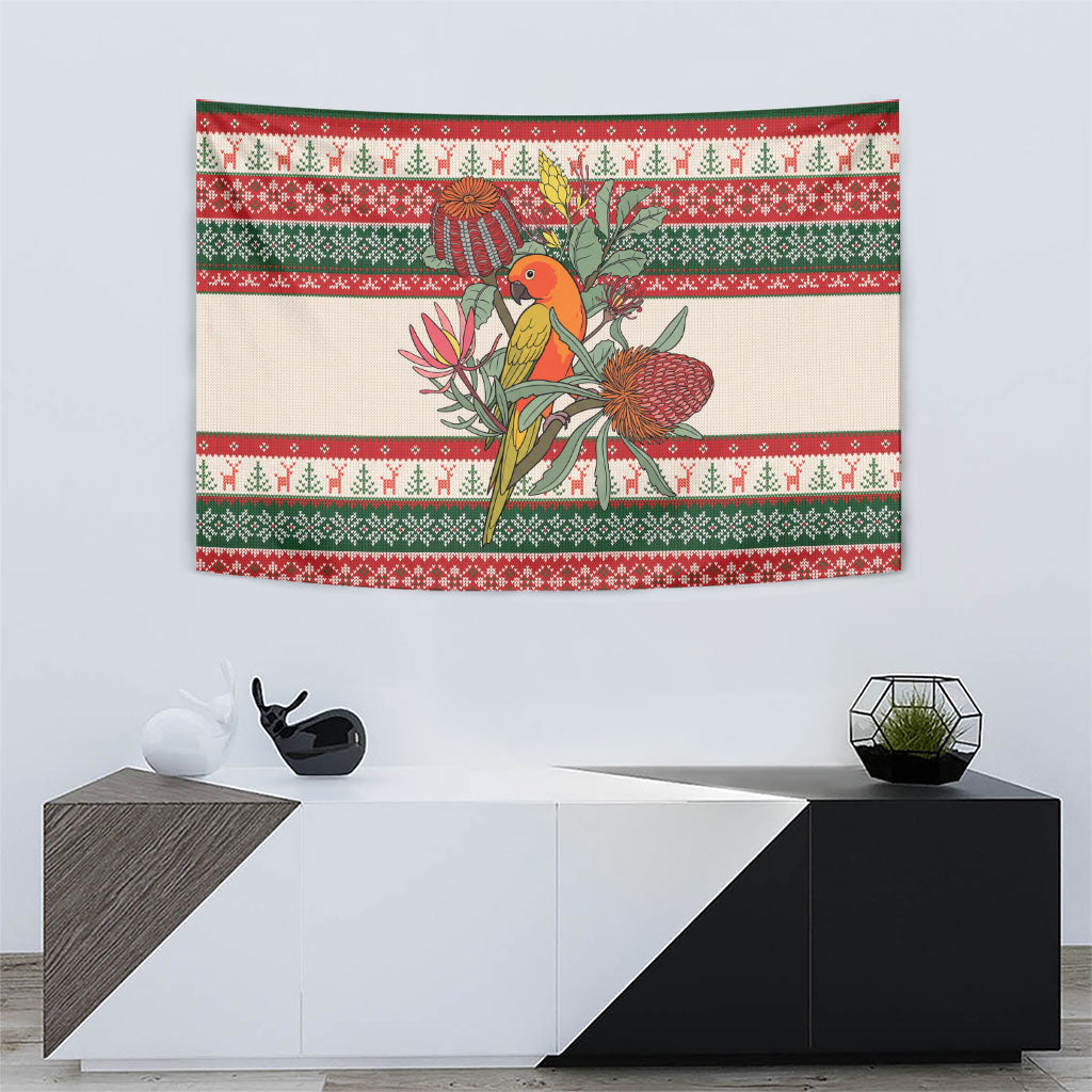 Aussie Sun Parakeet Christmas Tapestry Festive Knitted Pattern Inspired