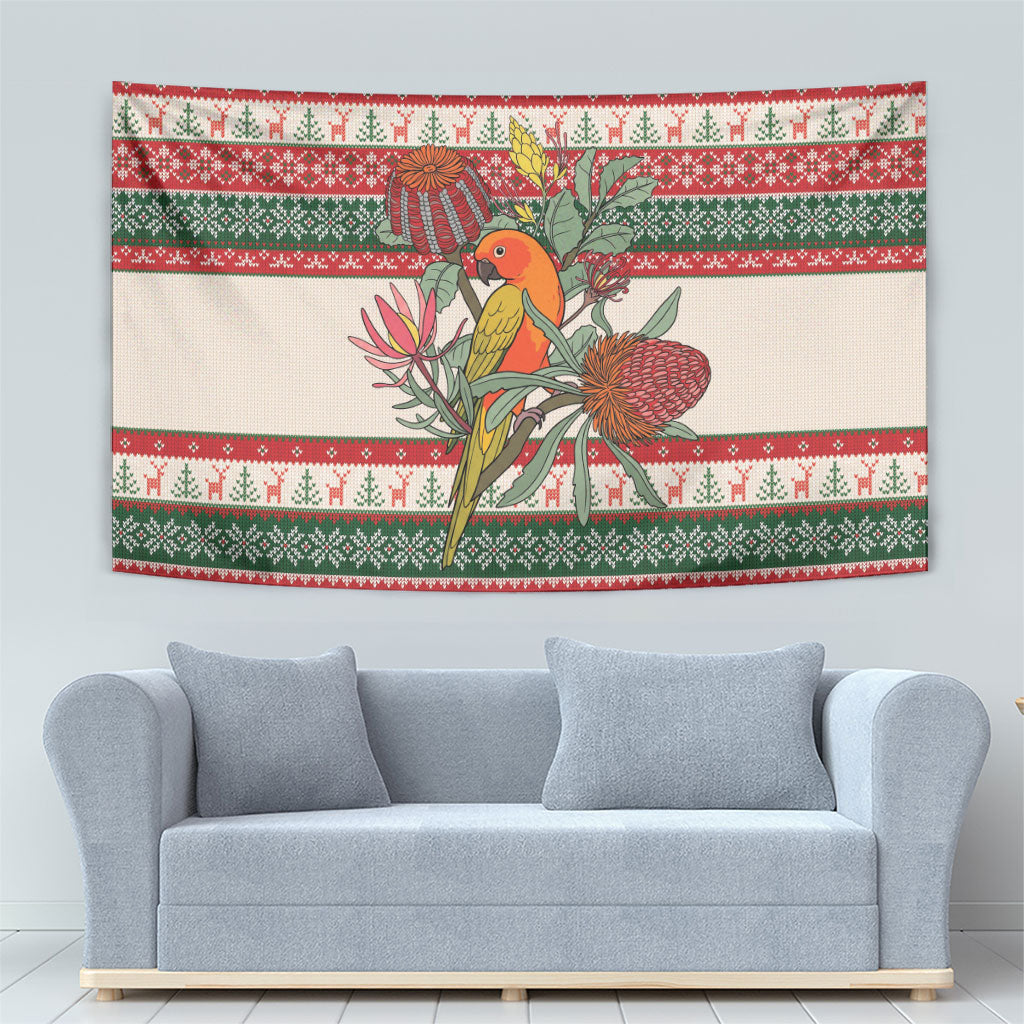 Aussie Sun Parakeet Christmas Tapestry Festive Knitted Pattern Inspired