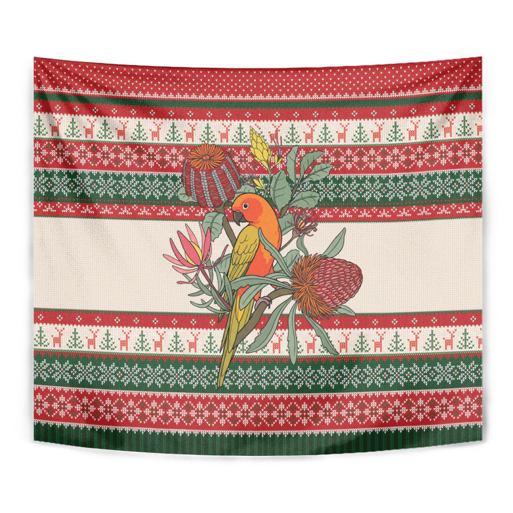 Aussie Sun Parakeet Christmas Tapestry Festive Knitted Pattern Inspired