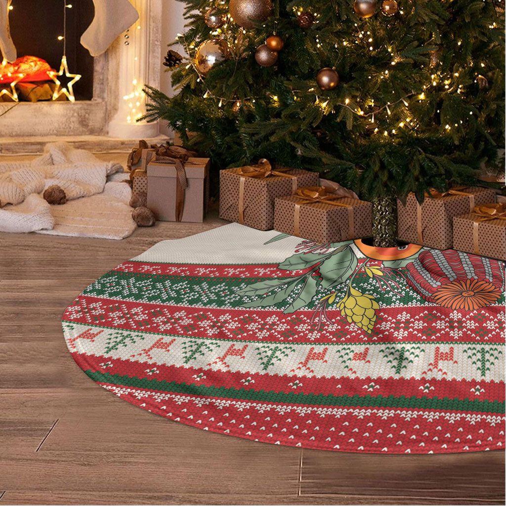 Aussie Sun Parakeet Christmas Tree Skirt Festive Knitted Pattern Inspired