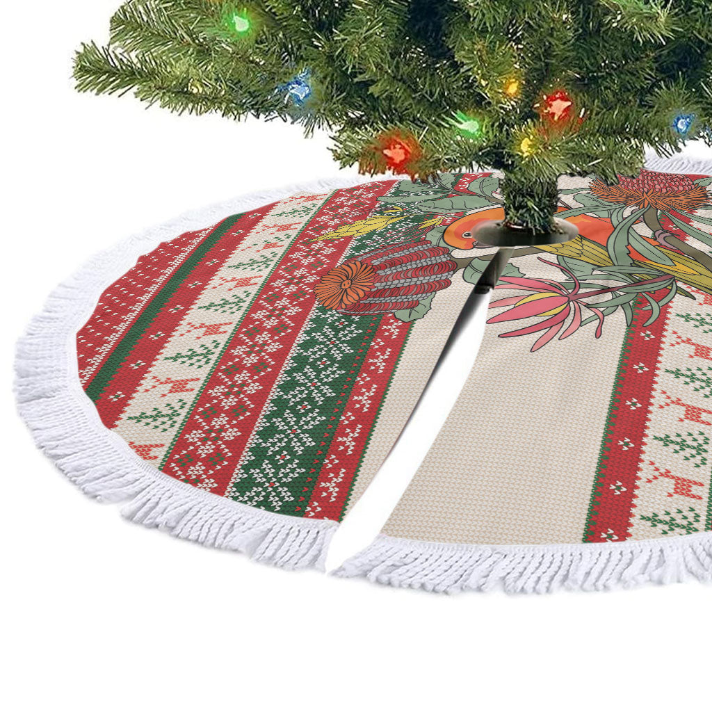 Aussie Sun Parakeet Christmas Tree Skirt Festive Knitted Pattern Inspired