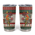 Aussie Sun Parakeet Christmas Tumbler Cup Festive Knitted Pattern Inspired