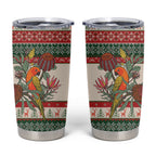 Aussie Sun Parakeet Christmas Tumbler Cup Festive Knitted Pattern Inspired