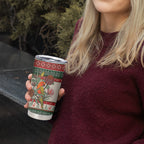 Aussie Sun Parakeet Christmas Tumbler Cup Festive Knitted Pattern Inspired
