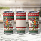 Aussie Sun Parakeet Christmas Tumbler Cup Festive Knitted Pattern Inspired