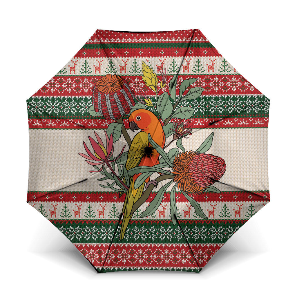Aussie Sun Parakeet Christmas Umbrella Festive Knitted Pattern Inspired