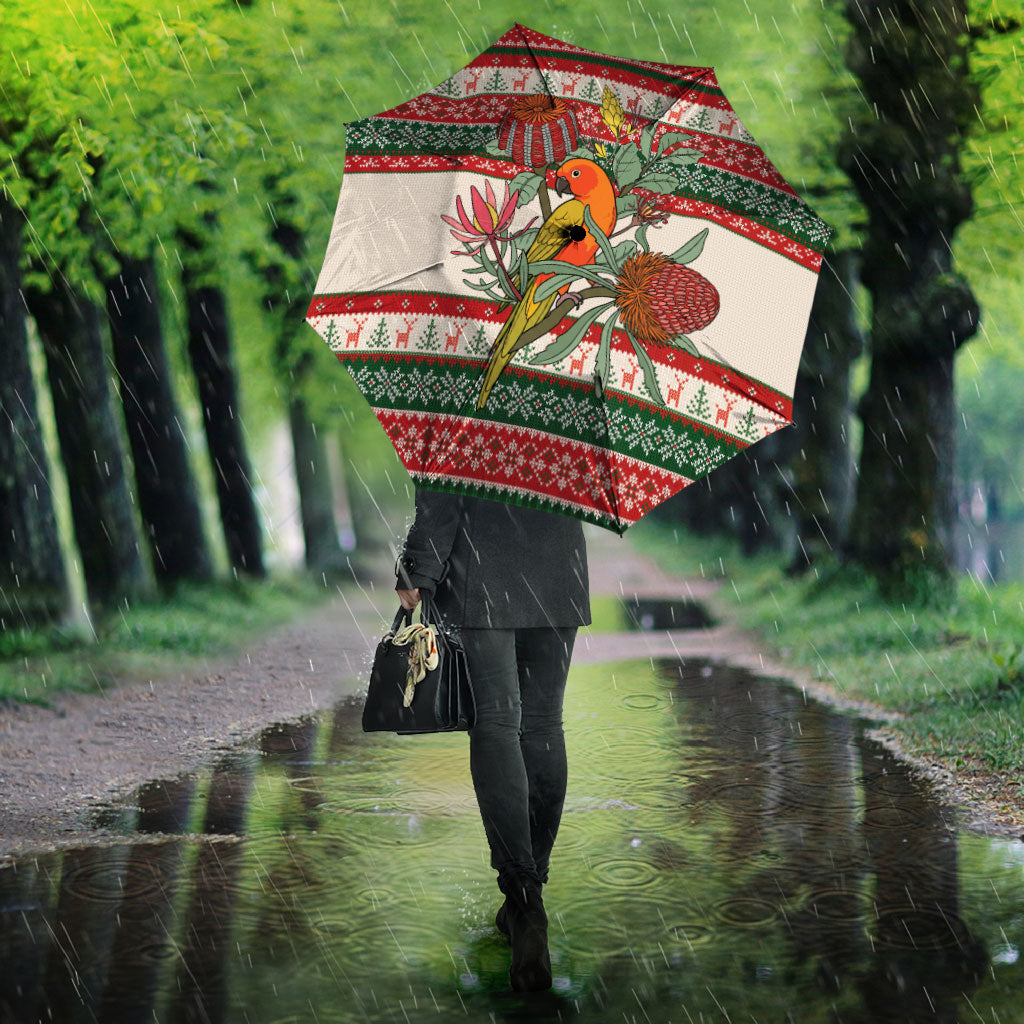 Aussie Sun Parakeet Christmas Umbrella Festive Knitted Pattern Inspired
