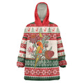 Aussie Sun Parakeet Christmas Wearable Blanket Hoodie Festive Knitted Pattern Inspired