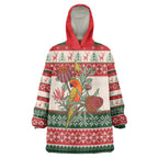 Aussie Sun Parakeet Christmas Wearable Blanket Hoodie Festive Knitted Pattern Inspired