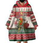 Aussie Sun Parakeet Christmas Wearable Blanket Hoodie Festive Knitted Pattern Inspired