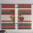 Aussie Sun Parakeet Christmas Window Curtain Festive Knitted Pattern Inspired