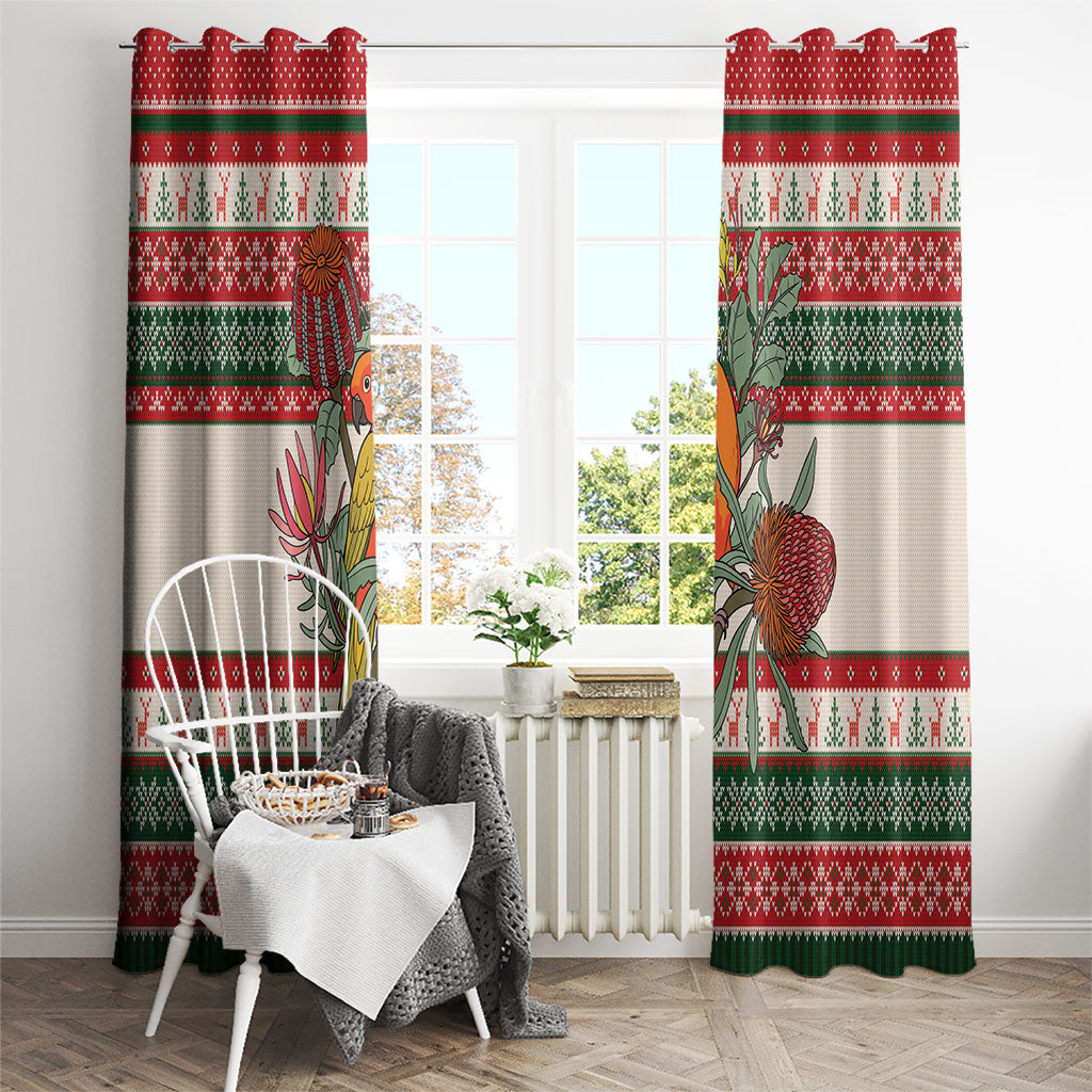Aussie Sun Parakeet Christmas Window Curtain Festive Knitted Pattern Inspired