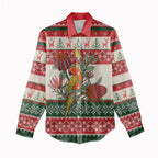 Aussie Sun Parakeet Christmas Women Casual Shirt Festive Knitted Pattern Inspired