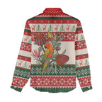 Aussie Sun Parakeet Christmas Women Casual Shirt Festive Knitted Pattern Inspired