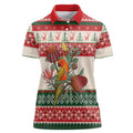 Aussie Sun Parakeet Christmas Women Polo Shirt Festive Knitted Pattern Inspired
