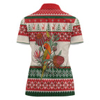 Aussie Sun Parakeet Christmas Women Polo Shirt Festive Knitted Pattern Inspired