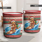 Aussie Wallaby Santa Surf Christmas Laundry Basket Festive Knitted Pattern Inspired