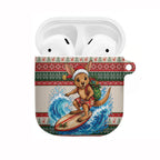 Aussie Wallaby Santa Surf Christmas AirPods Case Festive Knitted Pattern Inspired