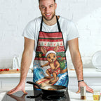 Aussie Wallaby Santa Surf Christmas Apron Festive Knitted Pattern Inspired