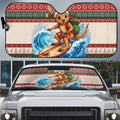 Aussie Wallaby Santa Surf Christmas Auto Sun Shade Festive Knitted Pattern Inspired