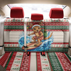 Aussie Wallaby Santa Surf Christmas Back Car Seat Cover Festive Knitted Pattern Inspired
