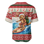 Aussie Wallaby Santa Surf Christmas Baseball Jersey Festive Knitted Pattern Inspired