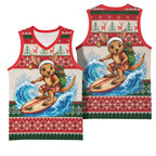 Aussie Wallaby Santa Surf Christmas Basketball Jersey Festive Knitted Pattern Inspired