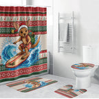 Aussie Wallaby Santa Surf Christmas Bathroom Set Festive Knitted Pattern Inspired
