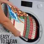 Aussie Wallaby Santa Surf Christmas Bathroom Set Festive Knitted Pattern Inspired