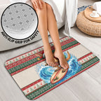 Aussie Wallaby Santa Surf Christmas Bathroom Set Festive Knitted Pattern Inspired